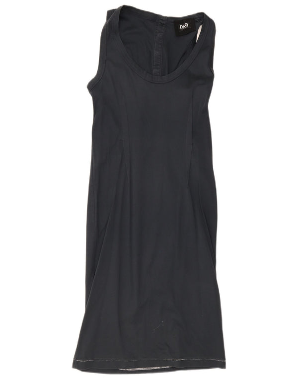 Damska sukienka T-shirt bez rękawów Dolce & Gabbana UK 8, mała, granatowa, bawełniana
