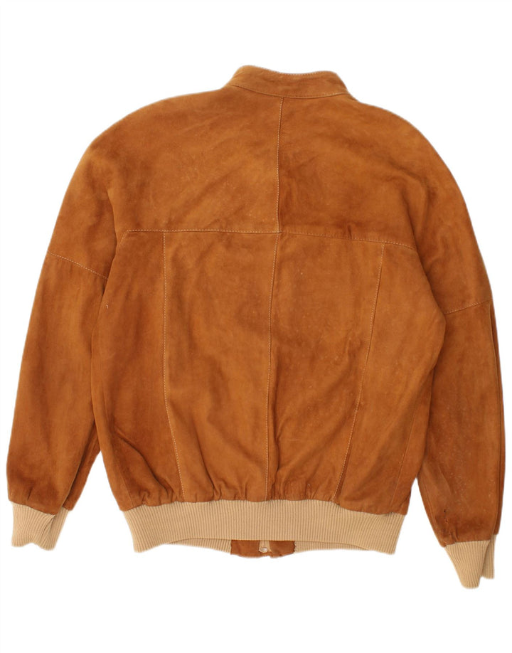 Vintage męska zamszowa kurtka bomber IT 52 XL brązowa skóra