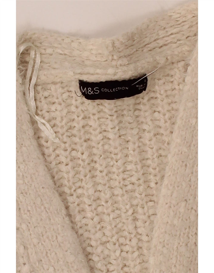 MARKS & SPENCER Womens Oversized Open Cardigan Sweater UK 10 Small Beige Vintage Marks & Spencer and Second-Hand Marks & Spencer from Messina Hembry 