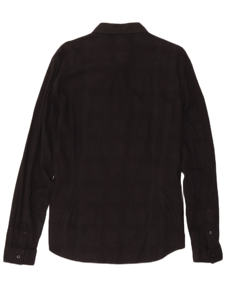 Koszula męska Guess Slim Fit, duża, czarna, bawełniana w kratę
