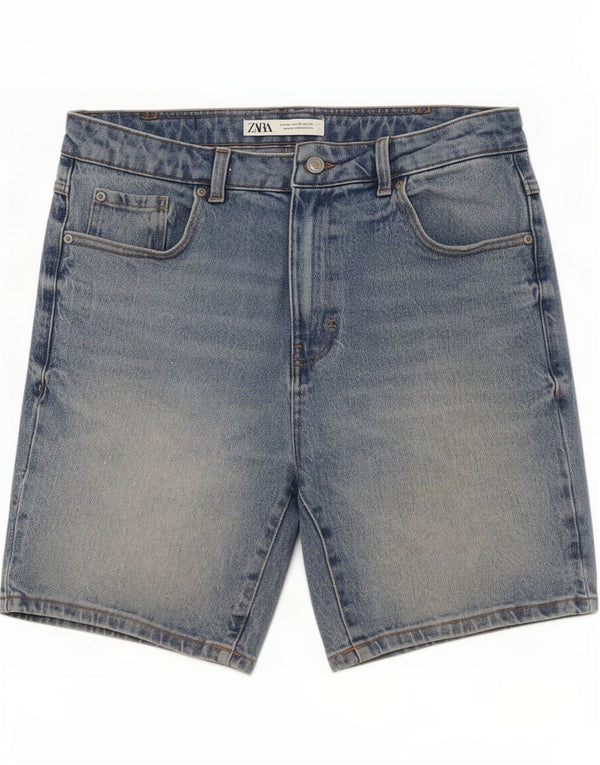Męskie spodenki jeansowe Zara EU 42 Large W32, niebieska bawełna