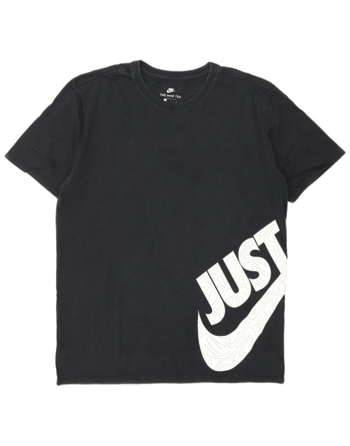 Męski T-shirt z grafiką Nike, duży, czarny, bawełniany