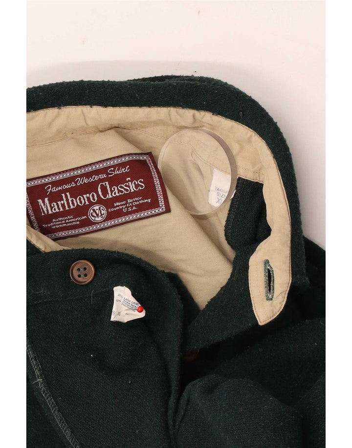 Marlboro Classics Męska koszula flanelowa XL, zielona wełna
