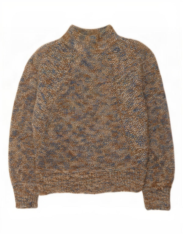 Sweter damski John Walker z golfem UK 16, duży, brązowy, nakrapiany
