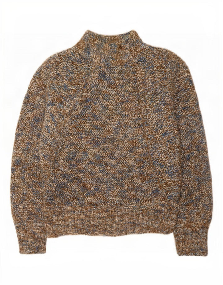 Sweter damski John Walker z golfem UK 16, duży, brązowy, nakrapiany