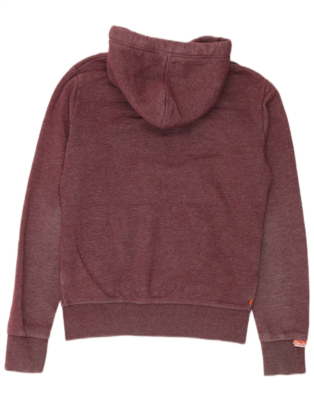 Męski sweter z kapturem i zamkiem Superdry Średni bordowy, bawełniany nakrapiany