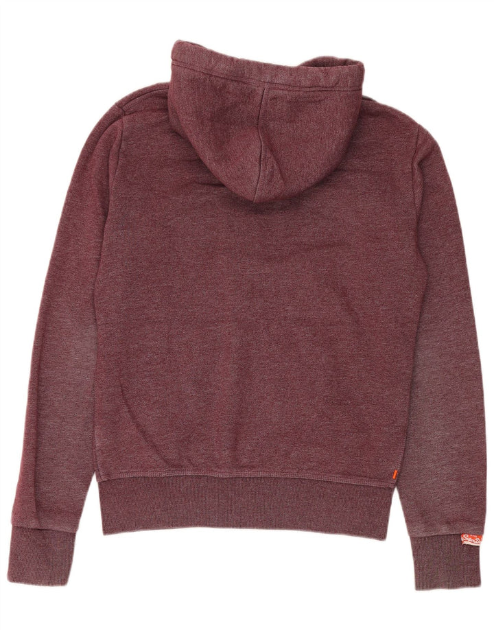 Męski sweter z kapturem i zamkiem Superdry Średni bordowy, bawełniany nakrapiany