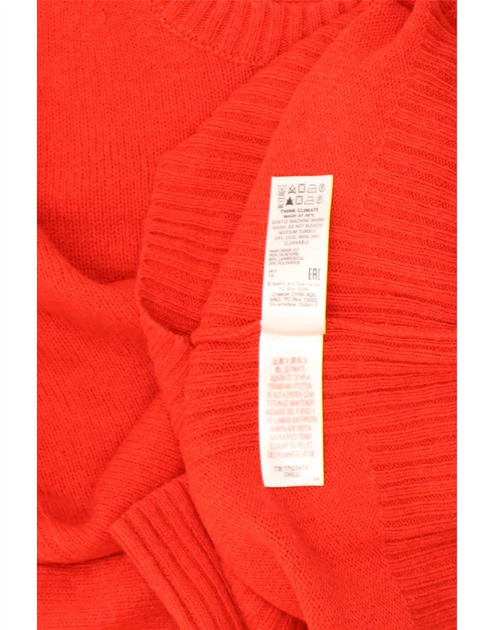 Marks & Spencer Damski sweter z okrągłym dekoltem, UK 14, duża, czerwona wełna