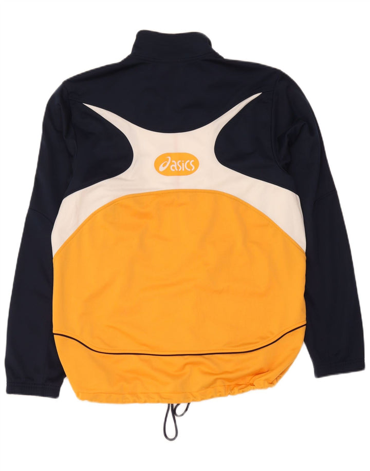Męska bluza dresowa Asics, duża, granatowa, poliestrowa z blokami kolorów