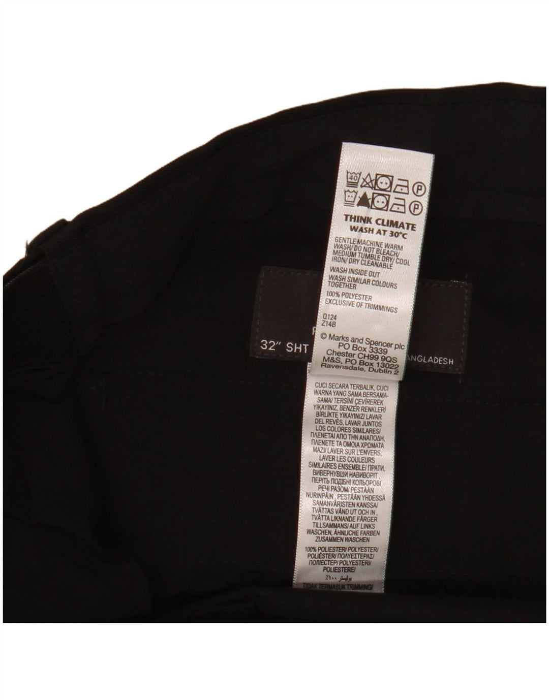 Męskie spodnie Chino o regularnym kroju Marks & Spencer W32 L29 Czarny poliester