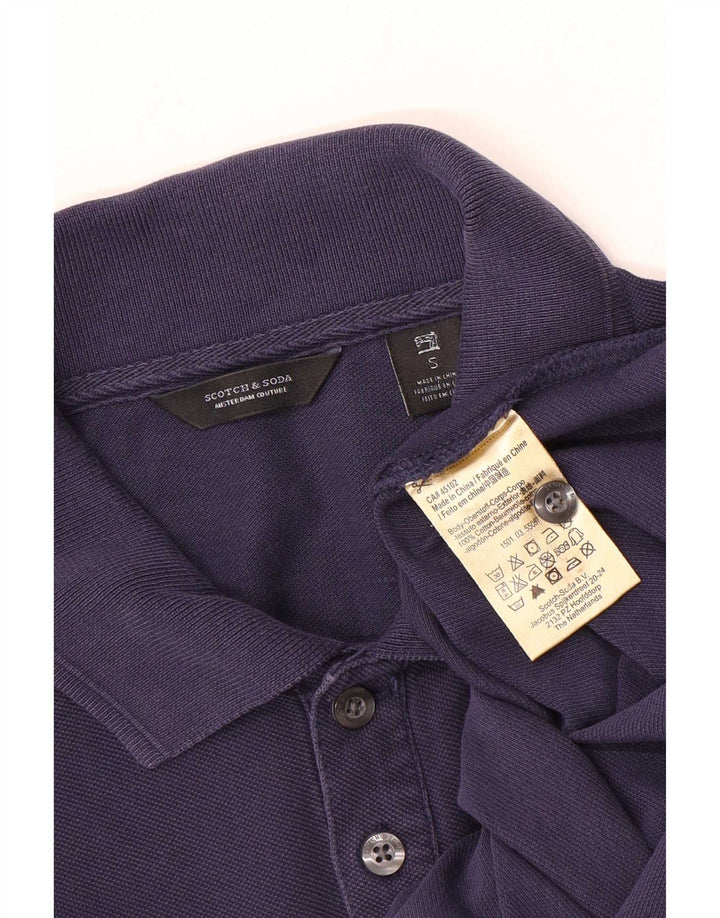 Męska koszulka polo Scotch & Soda, mała, granatowa, bawełniana