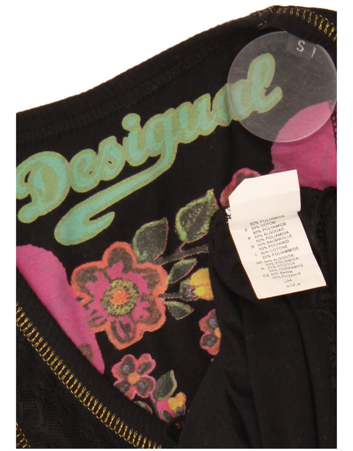 Damska bluzka z grafiką DESIGUAL Top UK 8 Small Black Geometric Polyamide