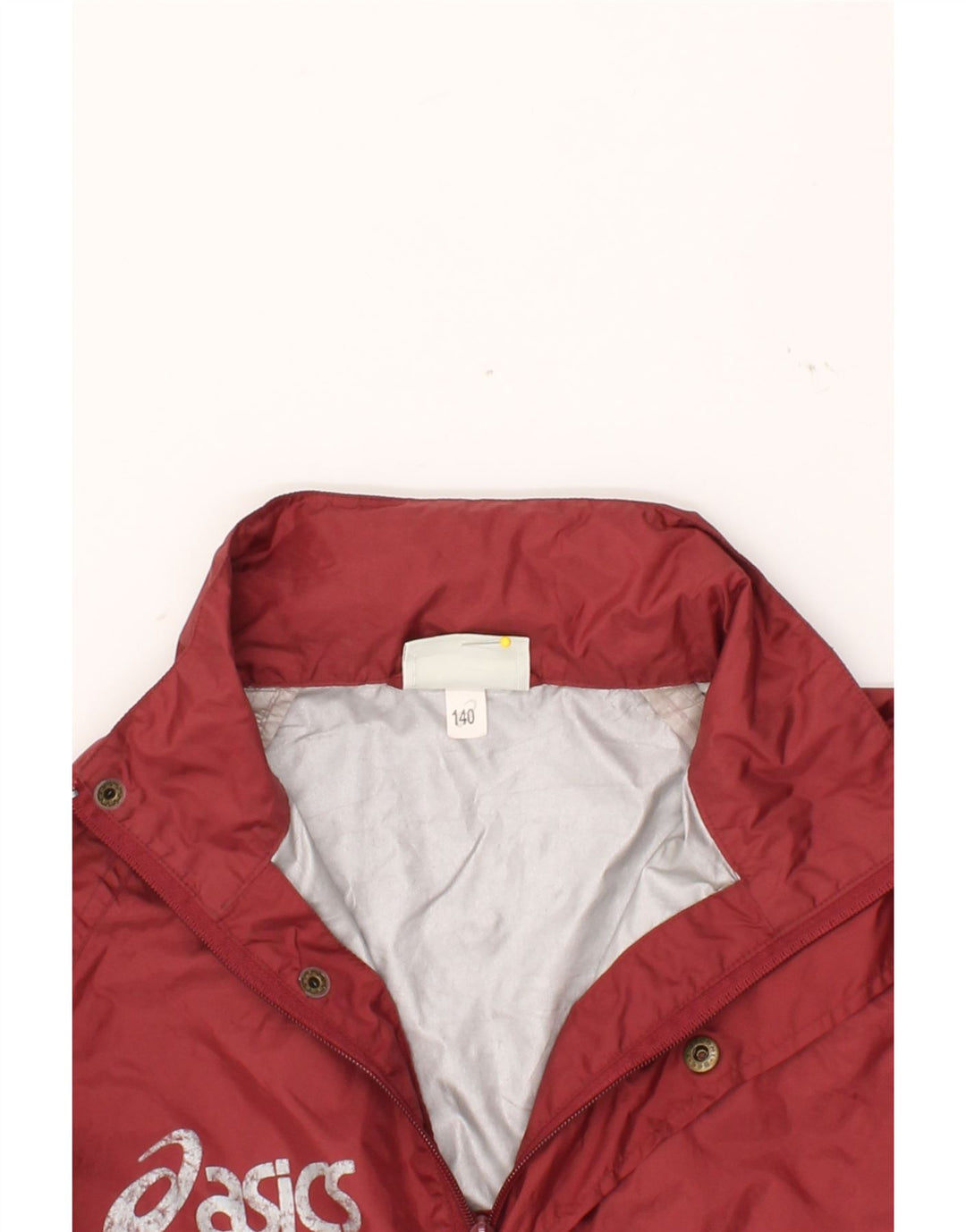 ASICS Boys Graphic Pullover Rain Jacket 9-10 Years Red Polyamide Vintage Asics and Second-Hand Asics from Messina Hembry 