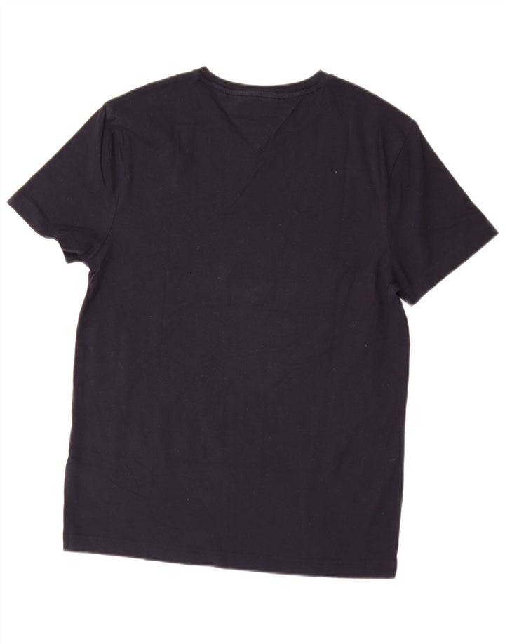 T-shirt męski TOMMY HILFIGER ze stretchem i wąskim krojem, średni, granatowy, bawełniany