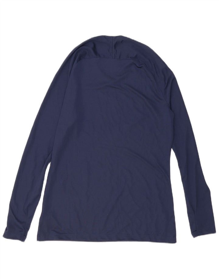 Męska koszulka Nike Dri Fit Slim Fit z długim rękawem, duży granatowy poliester