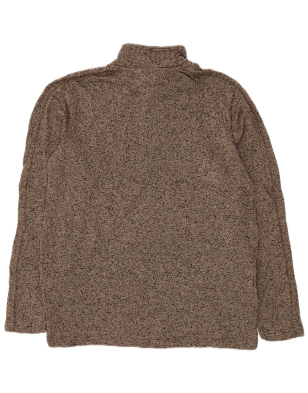 EDDIE BAUER Męski sweter zapinany na zamek, duży, beżowy, plamkowany poliester
