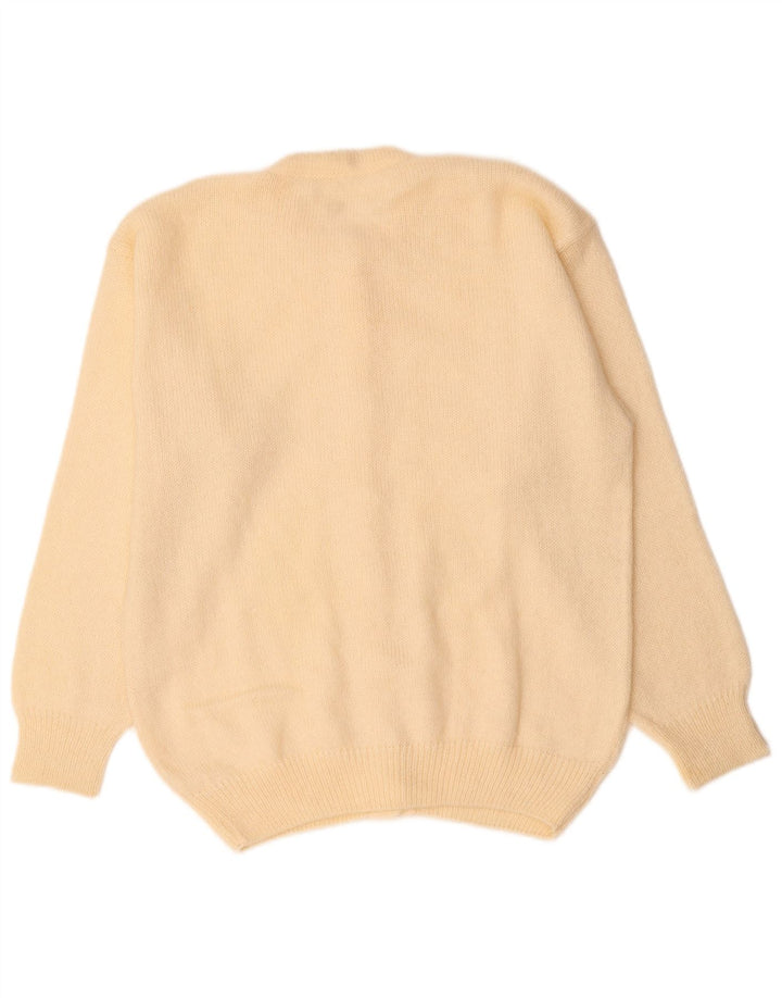 Sweter damski VINTAGE UK 14, średni, złamany biały moher