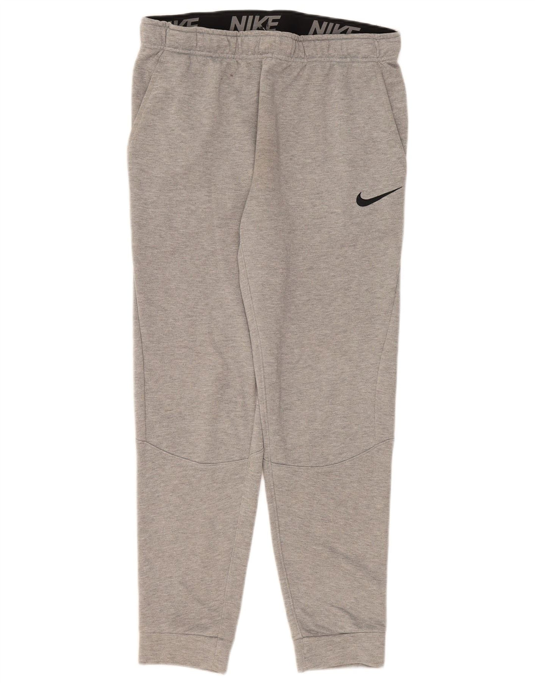 Męskie spodnie dresowe NIKE Dri Fit, średnioszare, poliestrowe