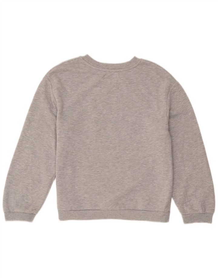 Damska bluza z grafiką Zara, sweter UK 10, mała, szara, nakrapiana