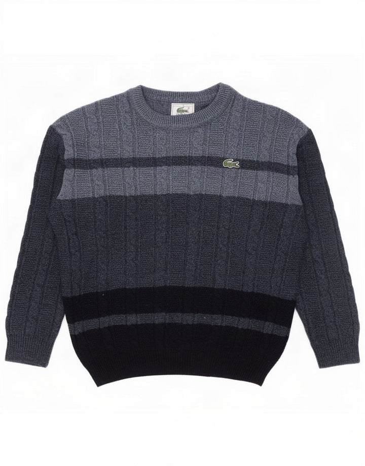 Lacoste Chłopięcy sweter z okrągłym dekoltem 11-12 lat, wełniany w kolorze niebieskim