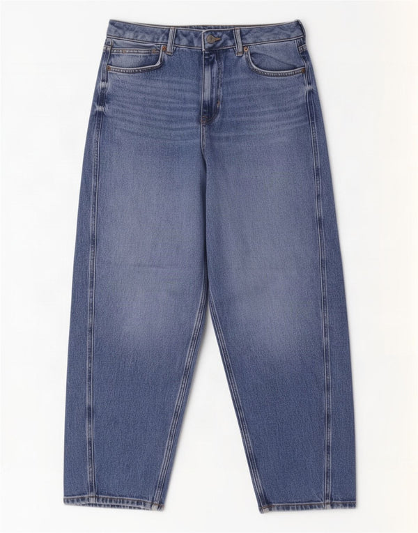 Marks & Spencer Damskie Jeansy Carrot Wide Leg UK 14 Duże W32 L28 Niebieskie
