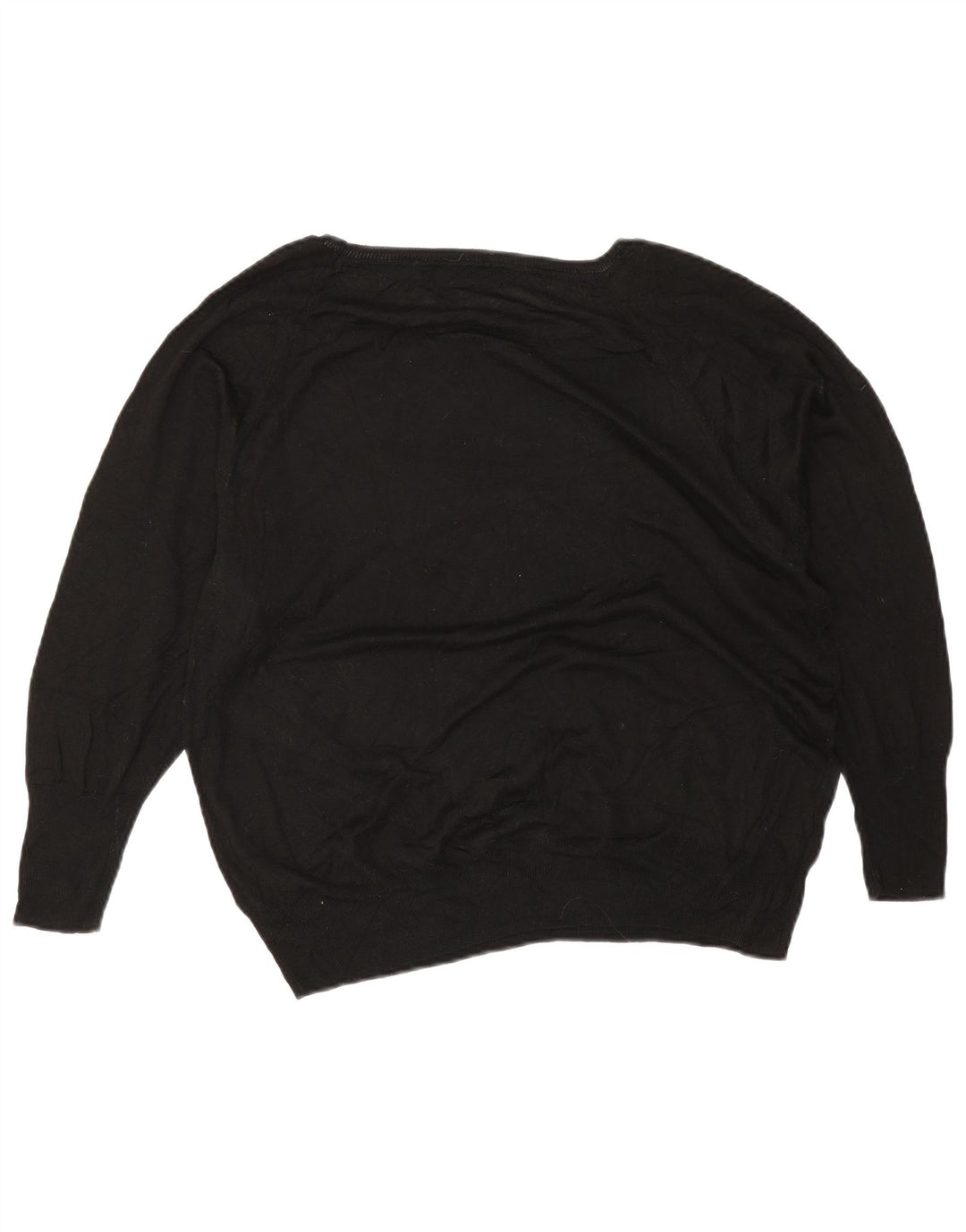 Damski sweter oversize z dekoltem w łódkę Zara UK 14, średni czarny