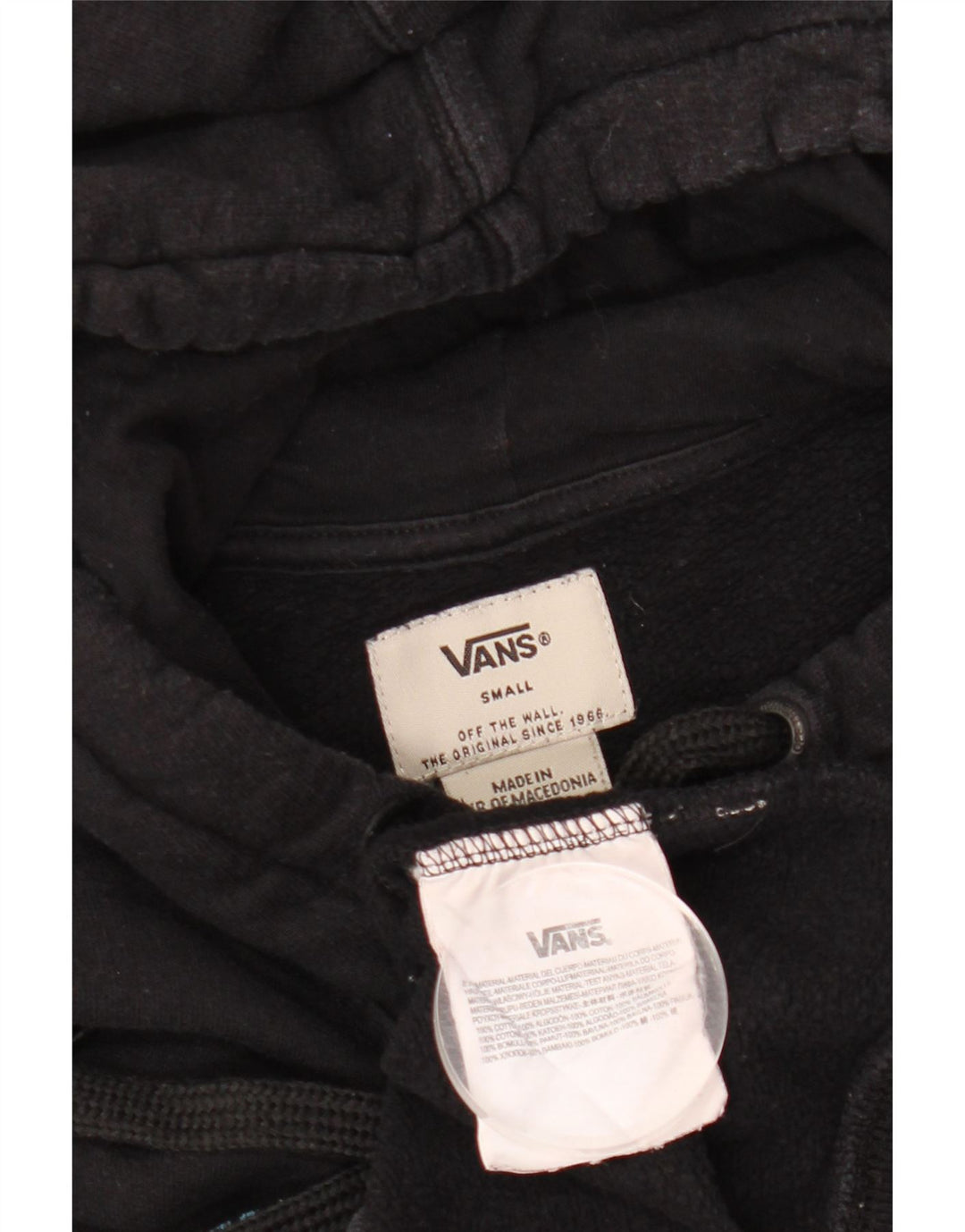 Męski sweter z kapturem Vans z grafiką, mały, czarny, bawełniany