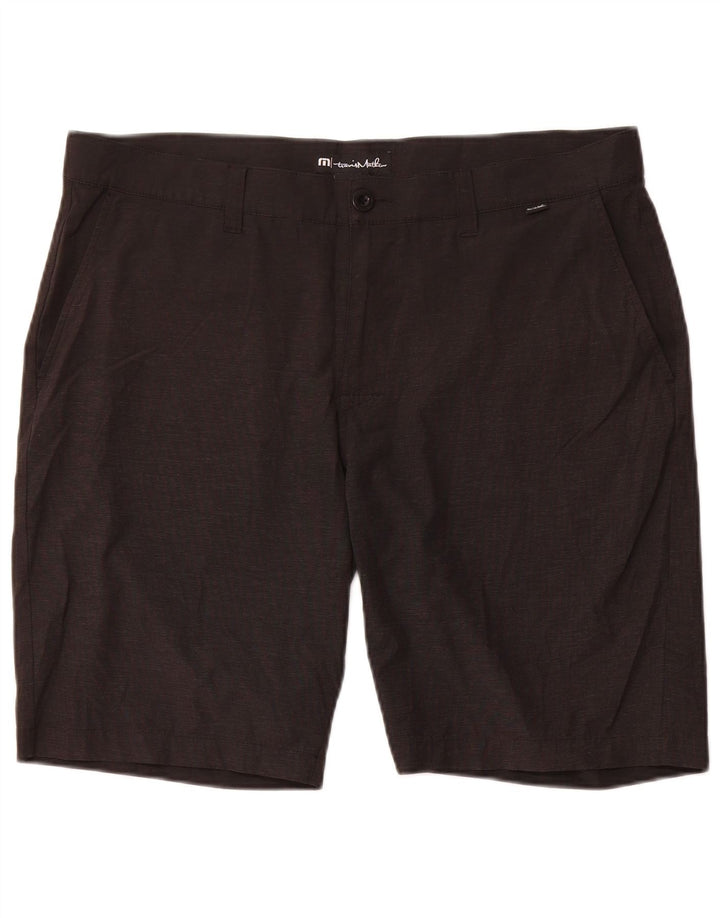 Męskie spodenki chino Travis Mathew W38 XL, czarny, prążkowany poliester