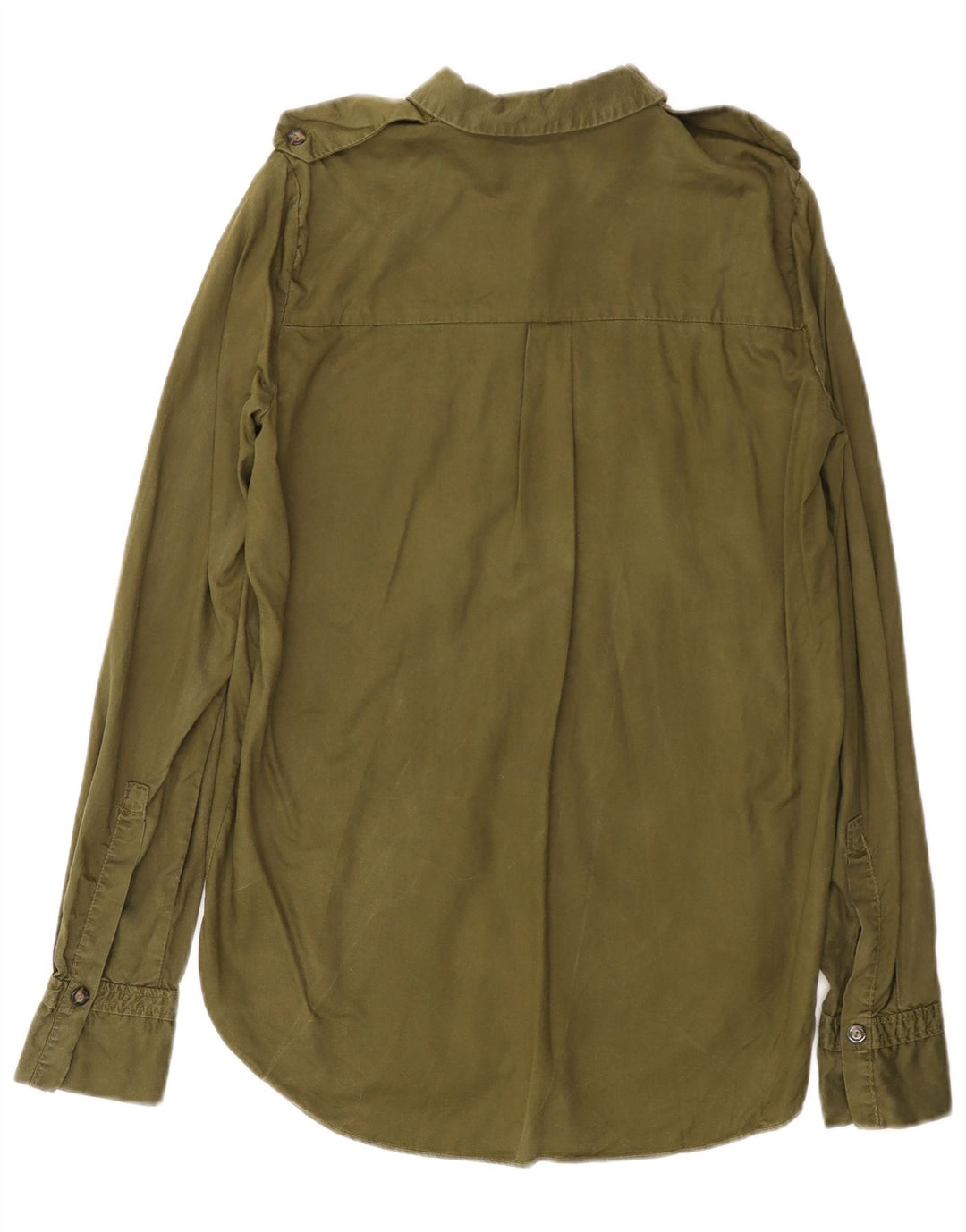 Damska długa koszula oversize ZARA UK 6 XS Khaki Lyocell