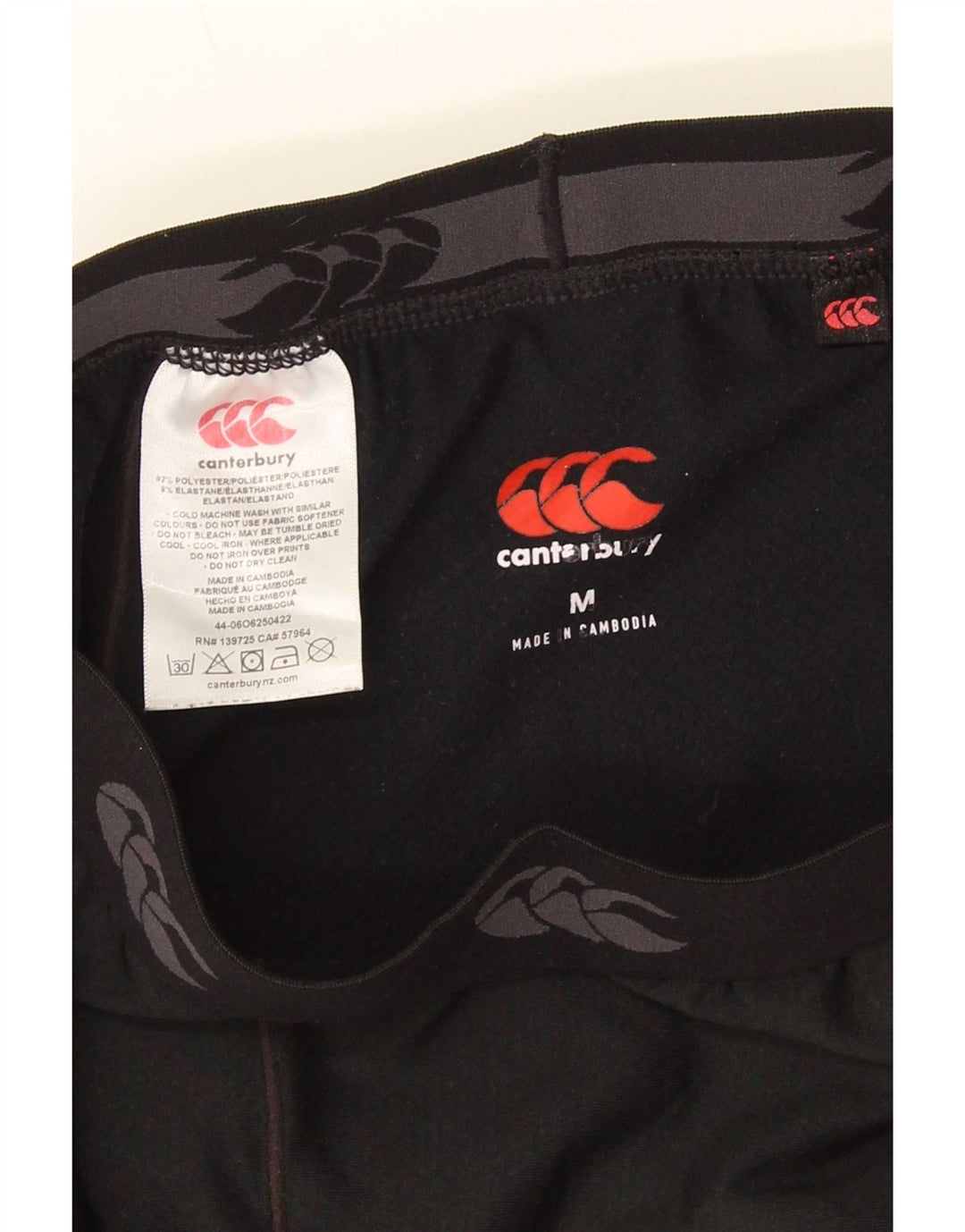 Męskie legginsy z grafiką Canterbury, średni czarny poliester