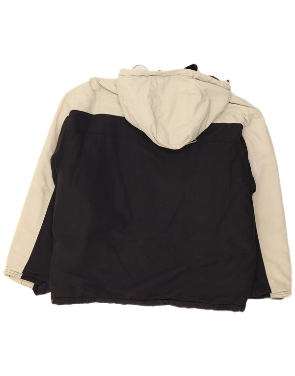 Męska kurtka wiatrówka z kapturem CHAMPION UK 40, duża, czarna, z blokami kolorów