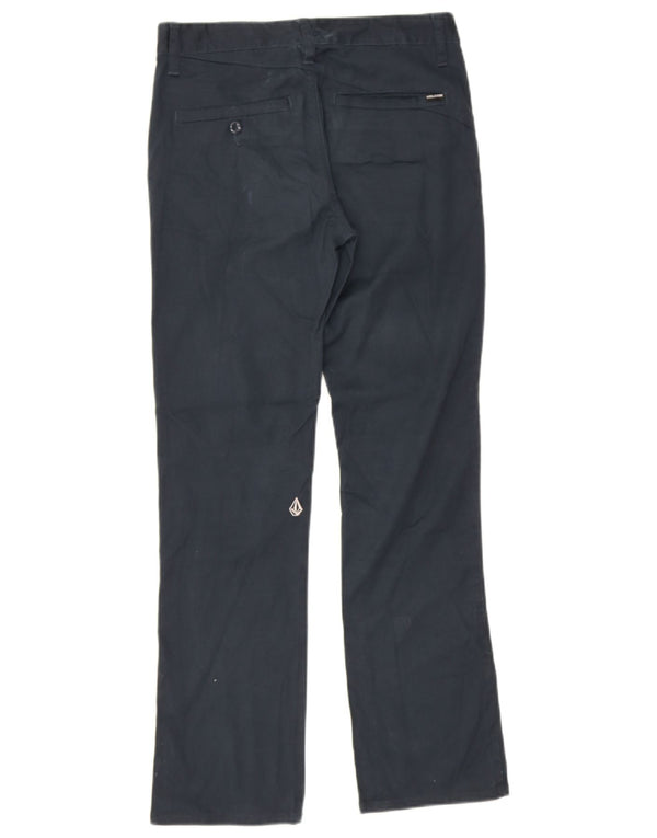 Damskie proste spodnie chino Volcom UK 14 Medium W28 L28 Granatowa bawełna