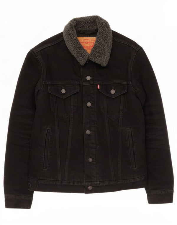 Męska kurtka jeansowa Levi's Sherpa UK 36, mała, czarna, bawełniana