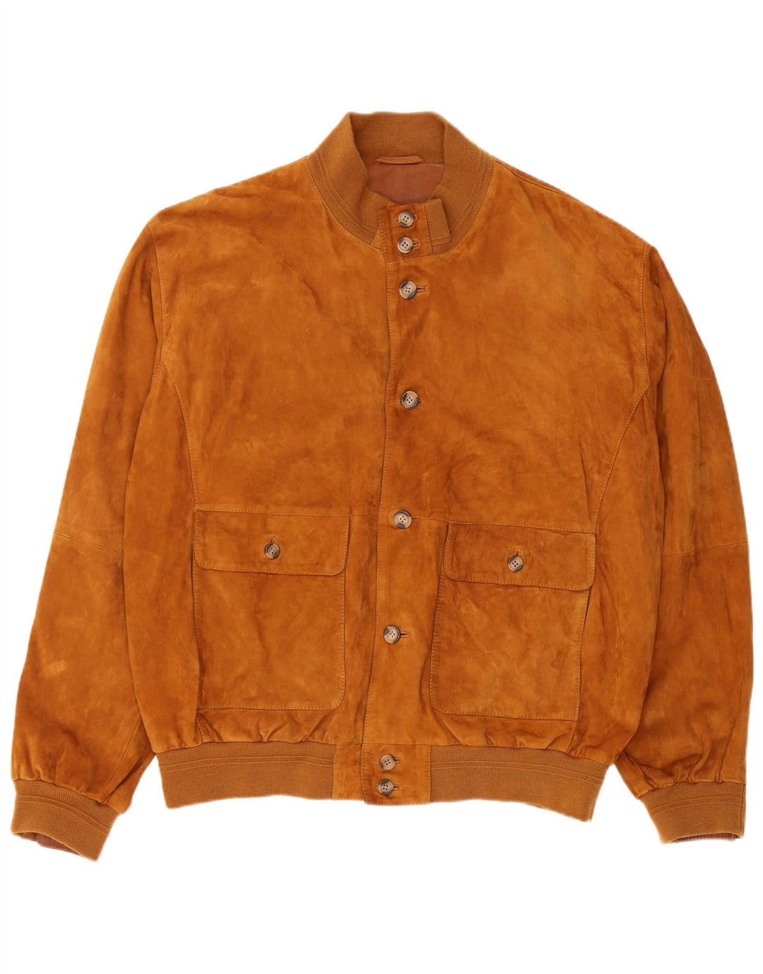 Męska zamszowa kurtka bomber Pierre Cardin UK 48 4XL Brązowa skóra