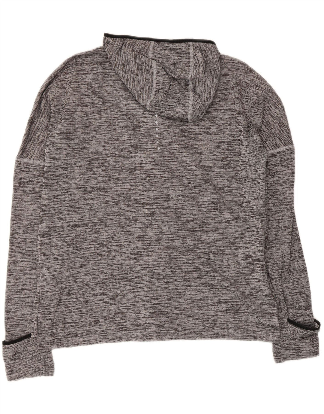 NIKE Womens Zip Hoodie Sweater UK 14 Medium Grey Flecked Polyester