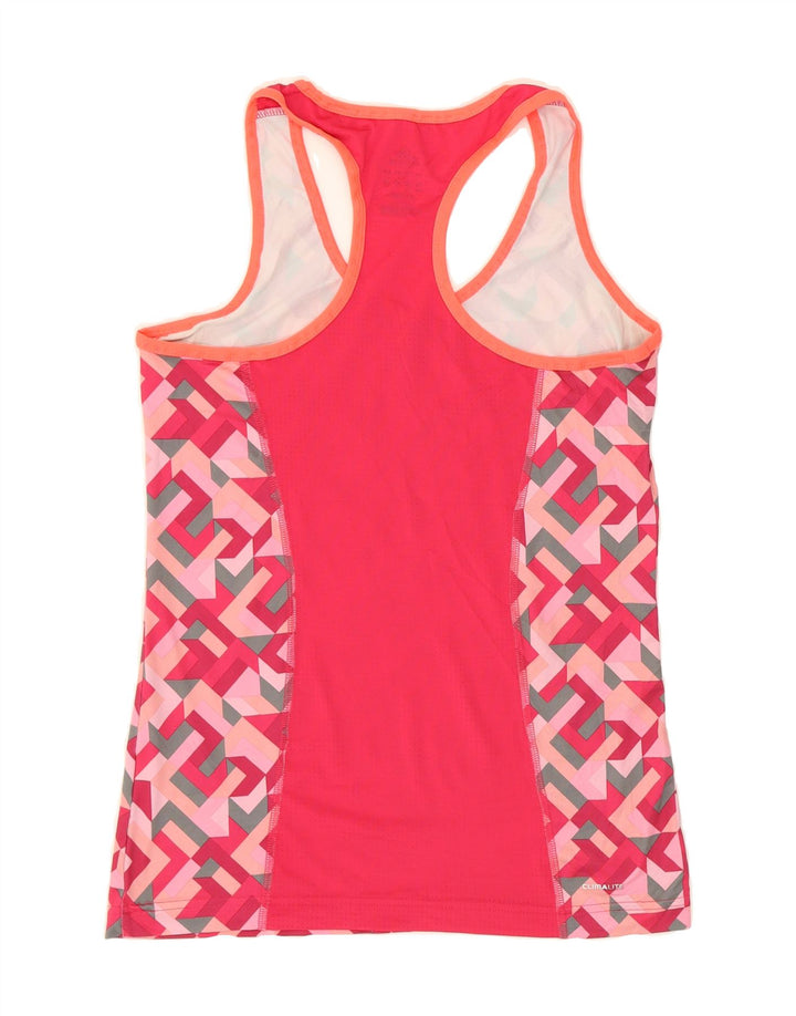 ADIDAS Womens Climalite Vest Top UK 8/10 Small Pink Geometric Polyester Vintage Adidas and Second-Hand Adidas from Messina Hembry 