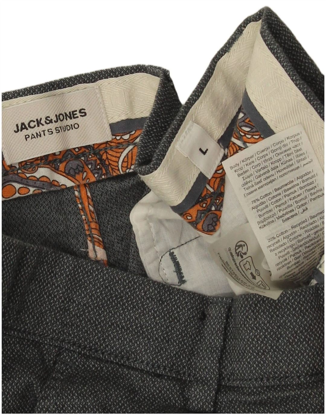 Męskie spodenki chino Jack & Jones, duże W34, szare, bawełniane w cętki