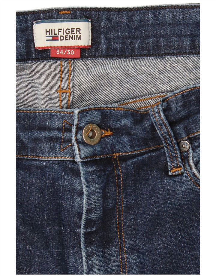 Męskie jeansy slim, zwężane TOMMY HILFIGER W34 L30, niebieska bawełna