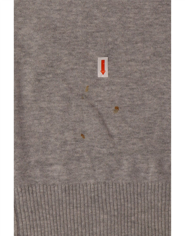 Męski sweter z wycięciem pod szyją DIESEL, duży, szary, bawełniany
