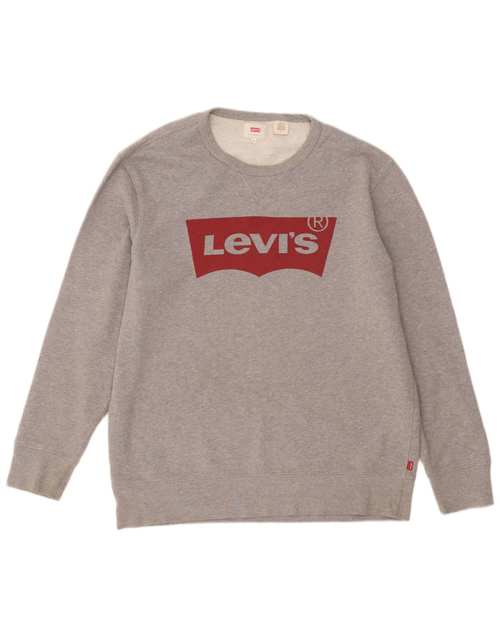 Męska bluza z grafiką Levi's, średnioszara, bawełniana