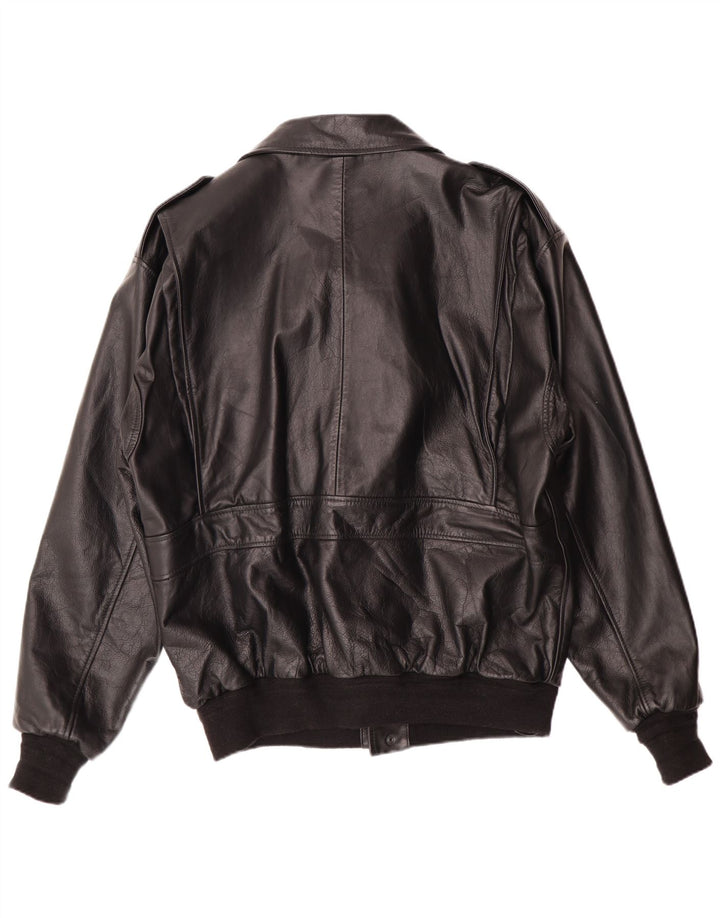 Vintage męska skórzana kurtka wojskowa bomber UK 42 XL czarna