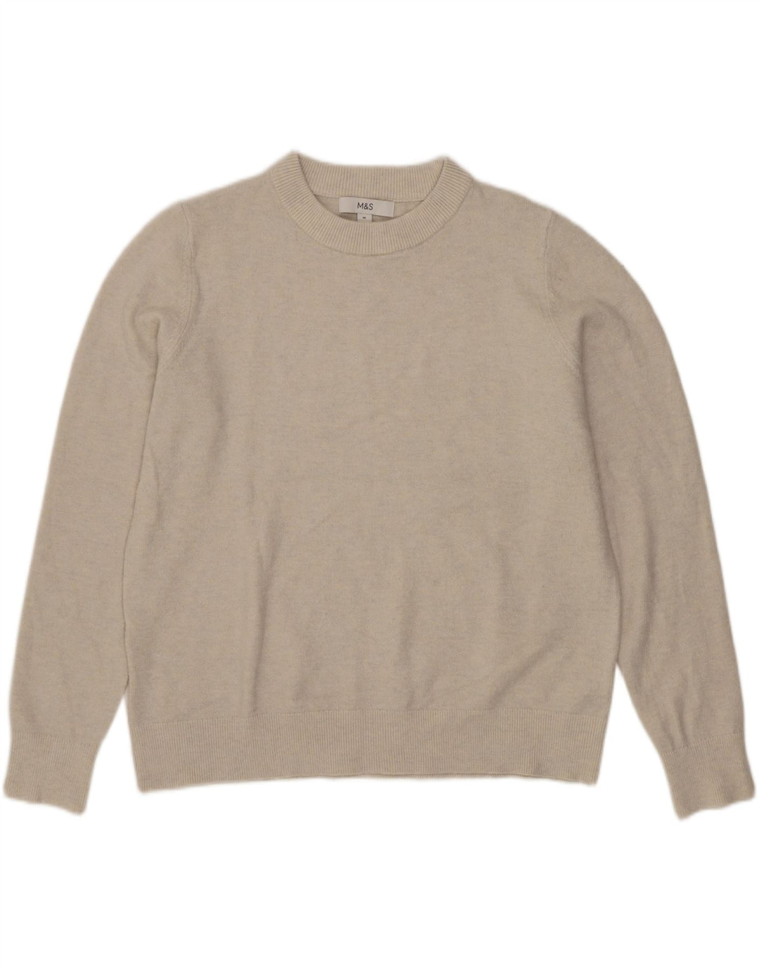 Sweter damski Marks & Spencer z okrągłym dekoltem, UK 14, średni beż