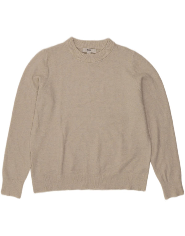 Sweter damski Marks & Spencer z okrągłym dekoltem, UK 14, średni beż