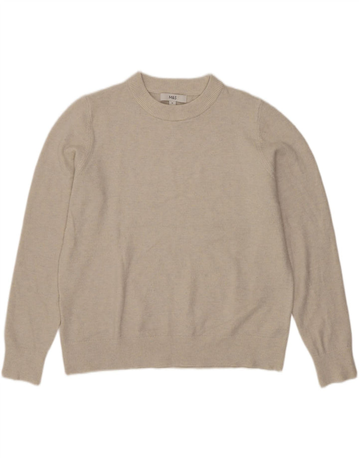 Sweter damski Marks & Spencer z okrągłym dekoltem, UK 14, średni beż