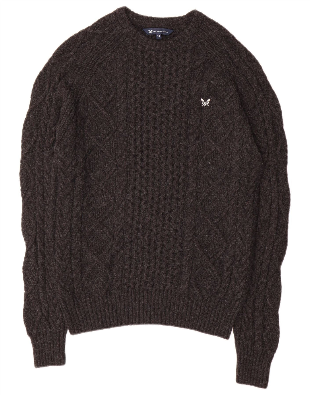 Crew Clothing Męski sweter z dekoltem w łódkę, średnioszara wiskoza