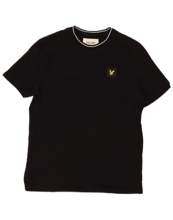 Lyle & Scott Męski T-shirt o swobodnym kroju, mały, czarny, bawełniany
