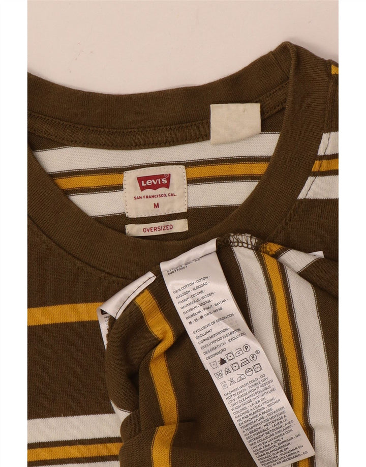 Męski T-shirt oversize LEVI'S, bawełniany w średnie brązowe paski