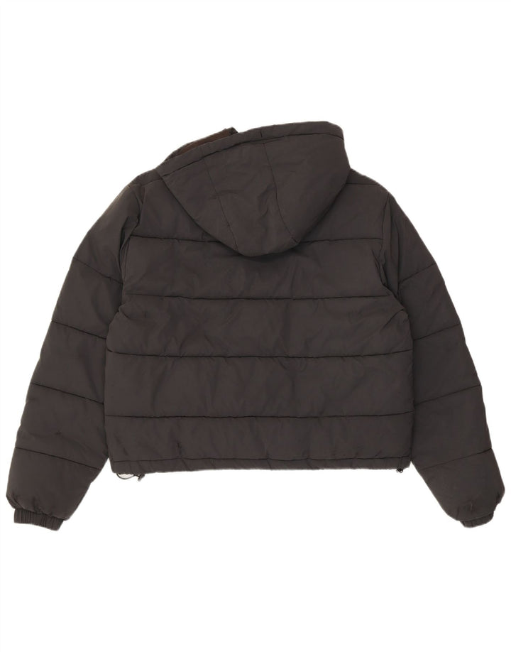 Damska kurtka z kapturem, oversize, wyściełana Ellesse UK 8, mały, czarny nylon