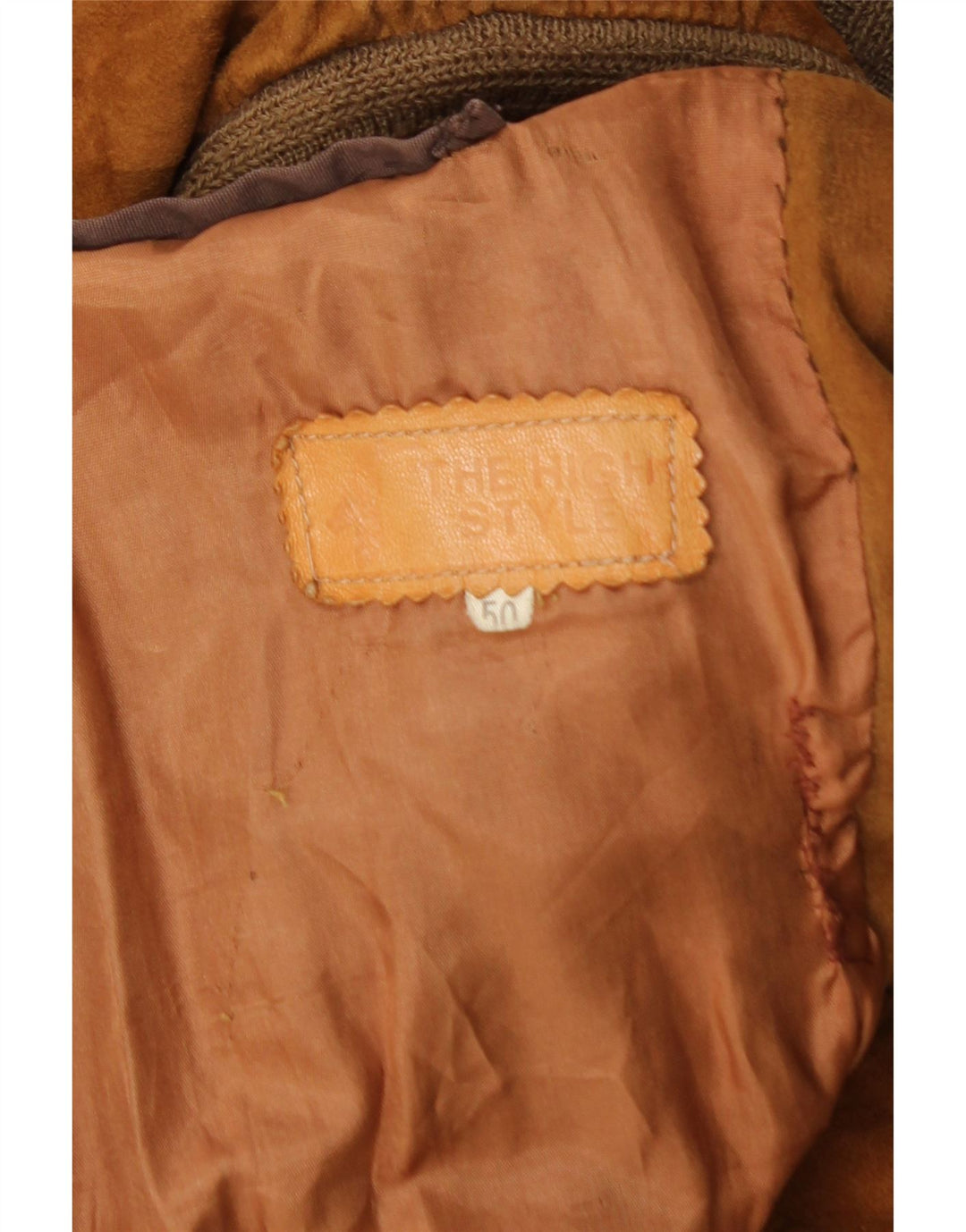 Męska zamszowa kurtka bomber w stylu vintage IT 50, duża brązowa