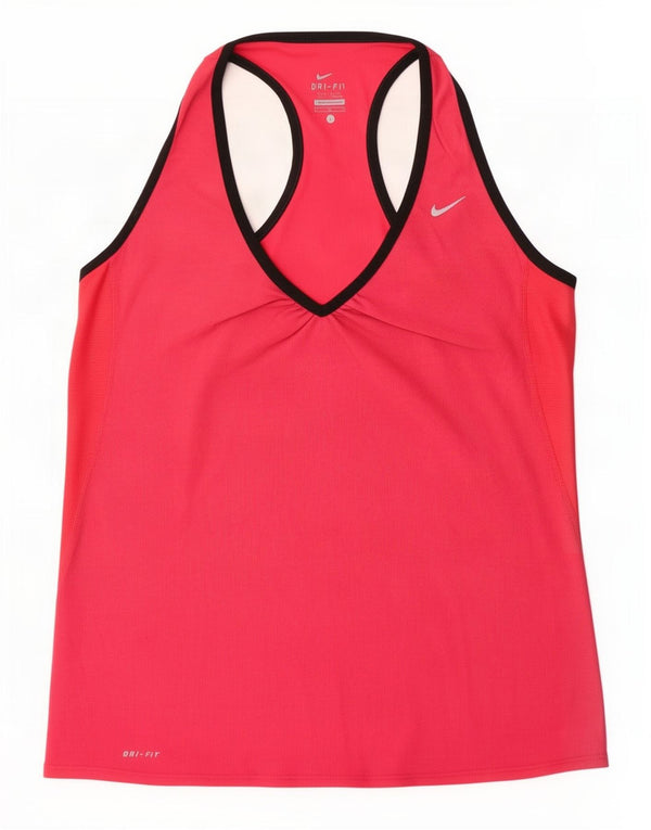 Damska koszulka z kamizelką Nike Dri Fit UK 14, duża, różowa, z blokami kolorów